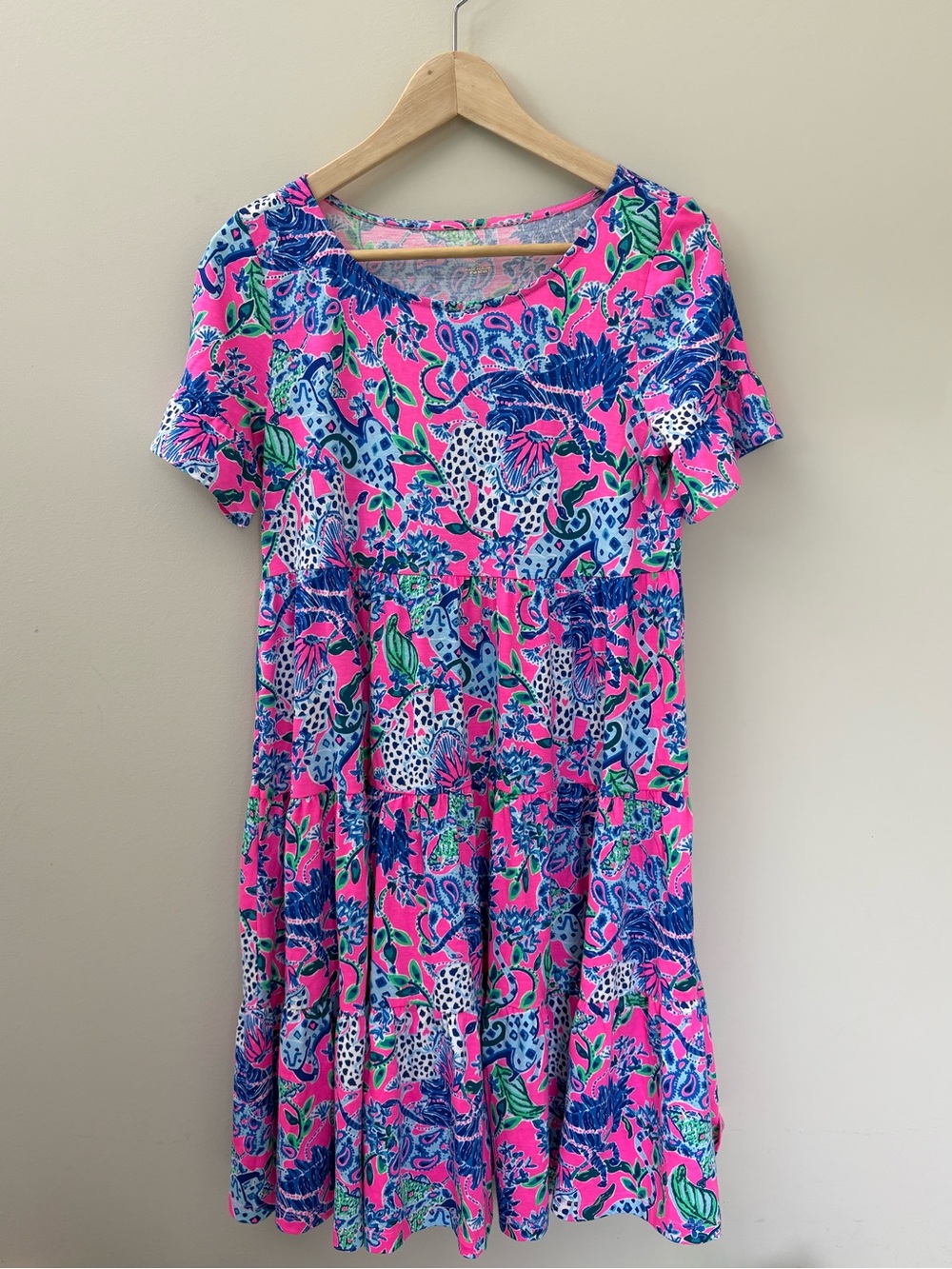 Lilly Pulitzer Jodee Swing Dress Untamed Hearts Pink Animal Print Size Small